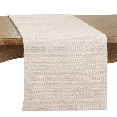 SARO 16 x 72 in. Woven Line Oblong Table Runner, Pink 840.P1672B